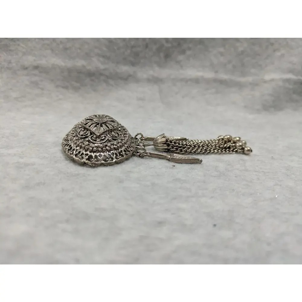 Vintage Brooch Pin Lot of 4 Victorian Tassle Maple Leaf Bear‎ Gold Silver Tone